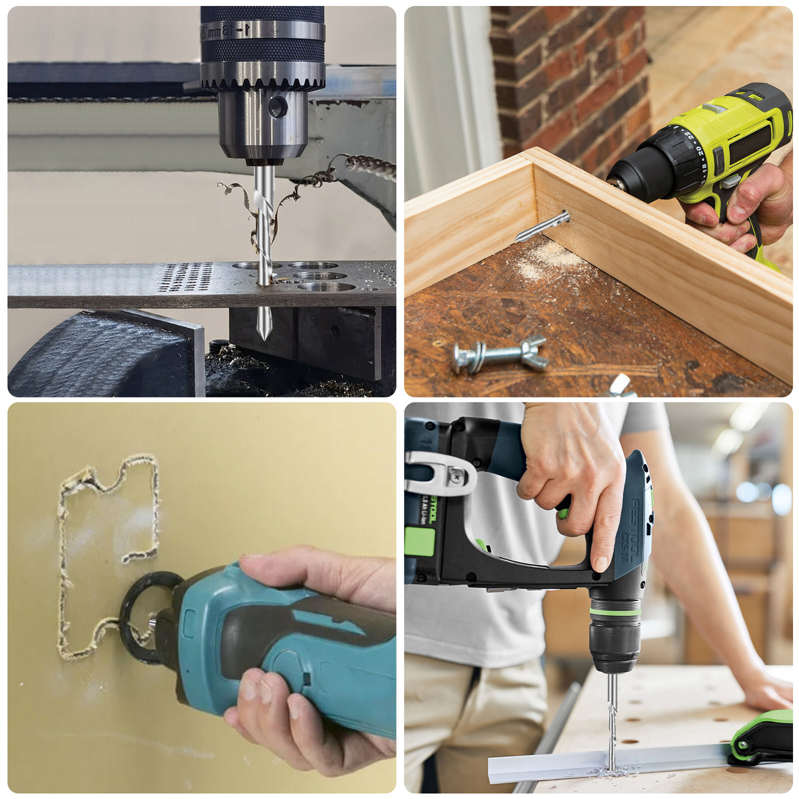 12Pcs 3/16" Drywall Cut Out Bit GuidePoint Cutout Router Bit Rotary Tool Saw Bit