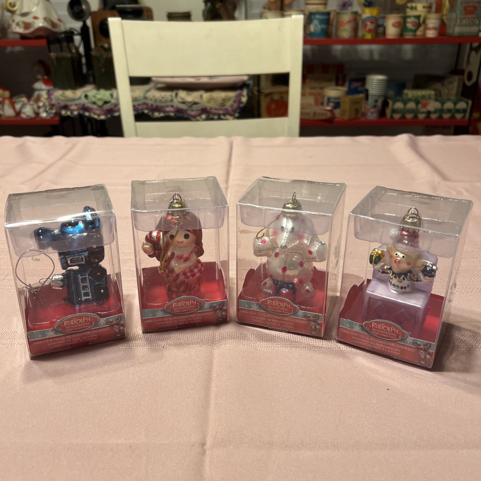 4 Kurt Adler Rudolph The Red Nose Reindeer Misfit Toys Glass Ornaments