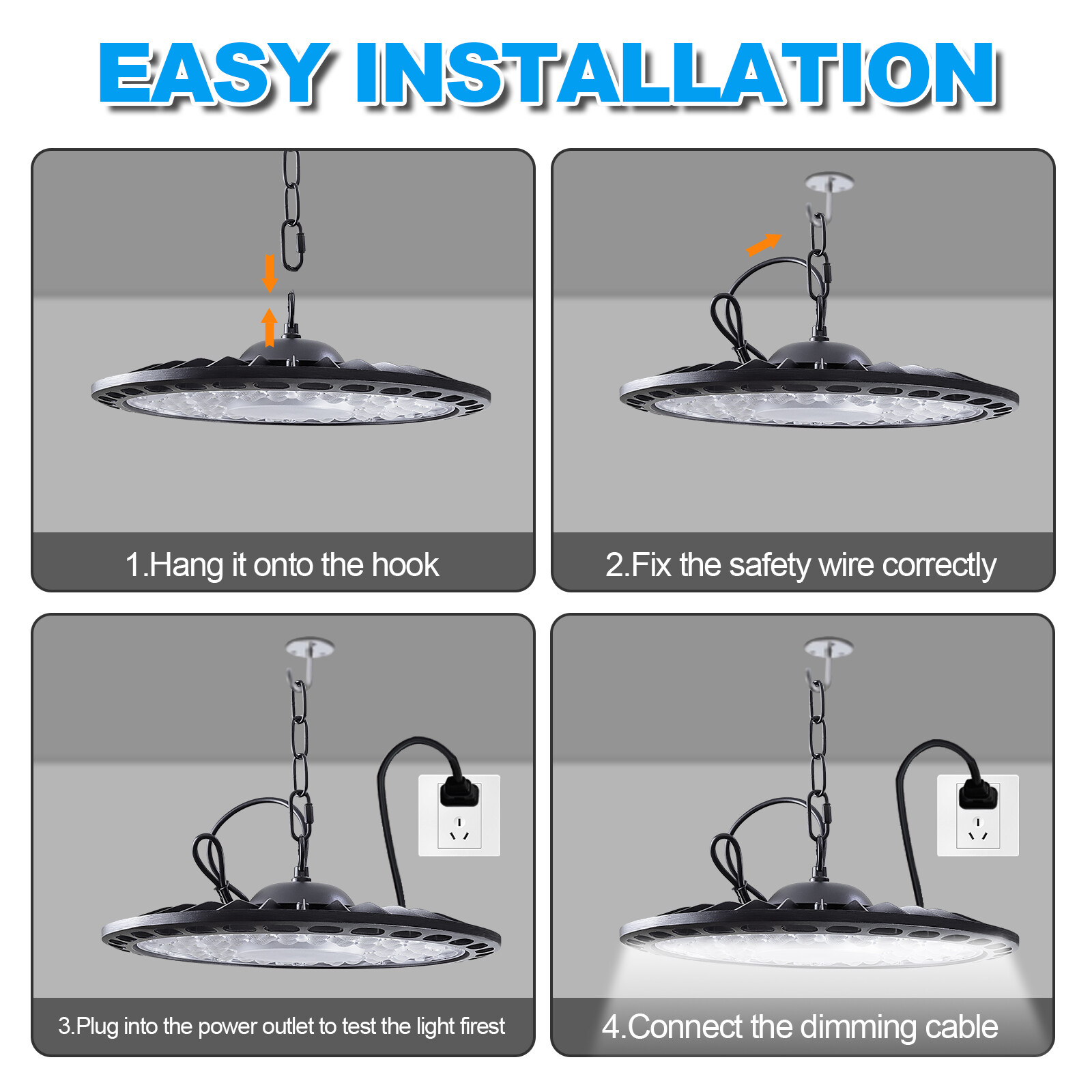 10 Pack 500W UFO LED High Bay Light Shop Industrial Commercial Factory Warehouse