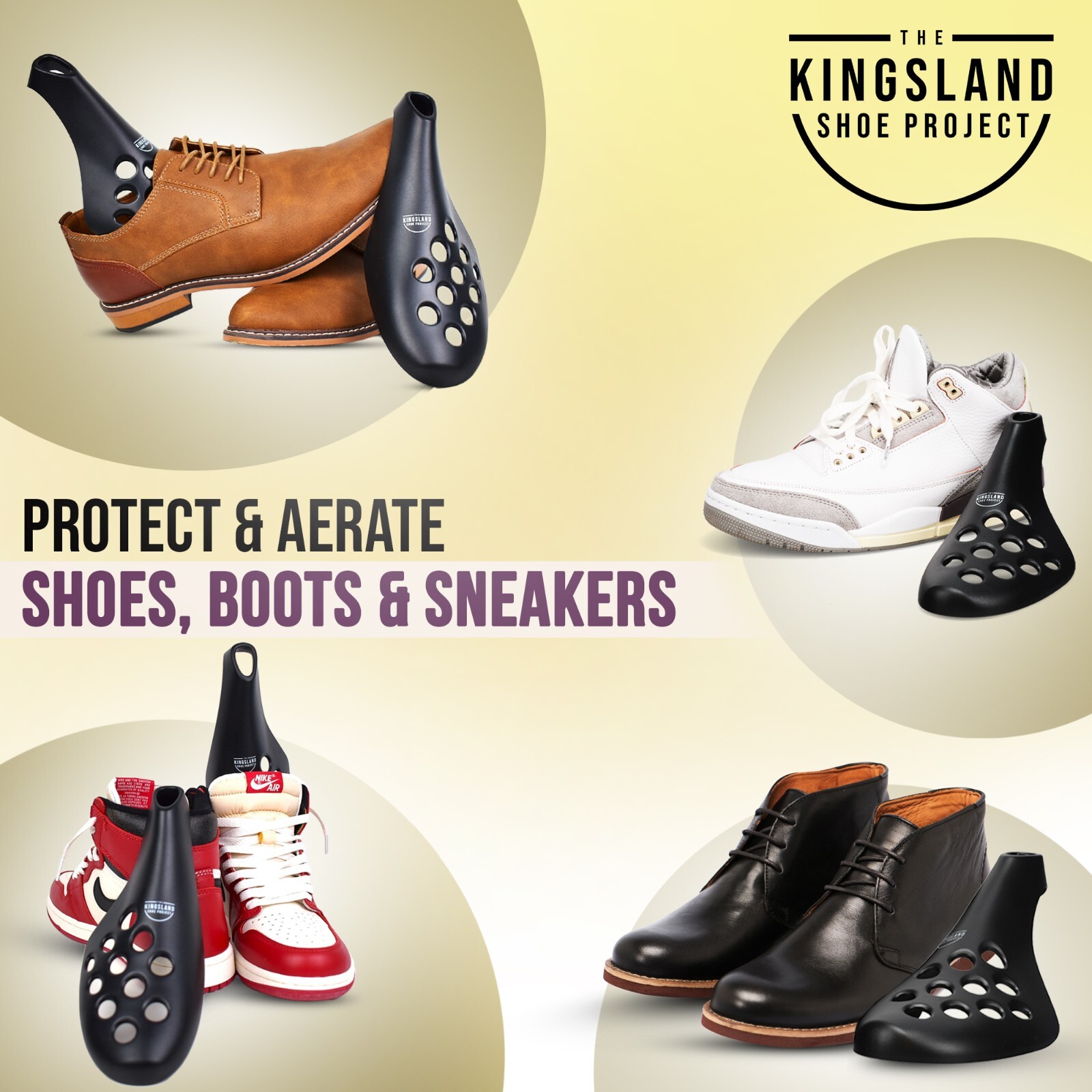 5 Pack - Fresh Flow Shoe Trees for Sneakers, Shoes & Boots, Limit Creases & Wear