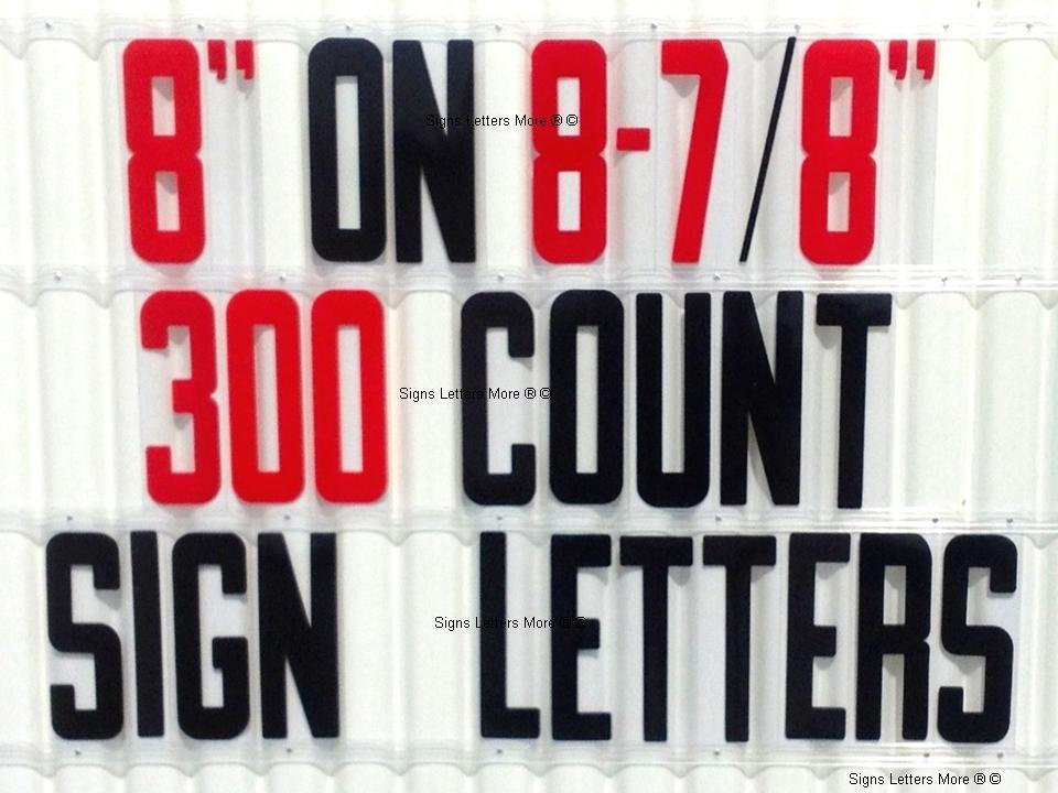 NEW 8" on 8 7/8" Plastic Outdoor Reader board Marquee SIGN LETTERS 300 count set