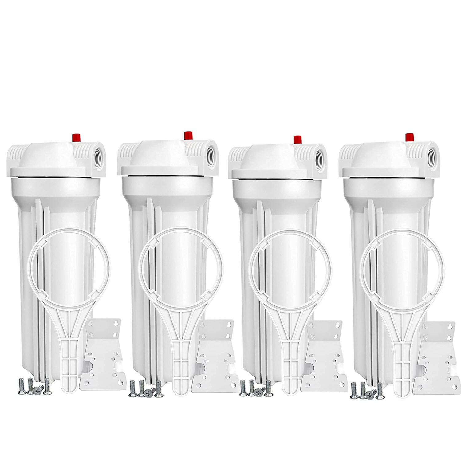 4 Pack 10" x 2.5" Whole House Water Filter Housing System 3/4" NPT for Home & RV