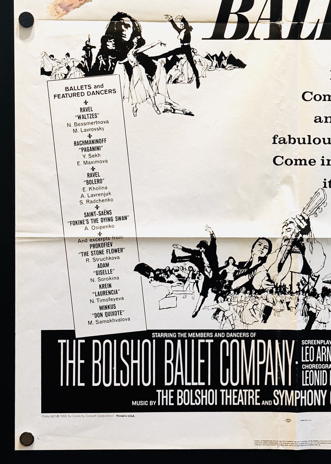 Bolshoi Ballet 67 (R-1973) Original One Sheet Movie Poster – Good **Musical**