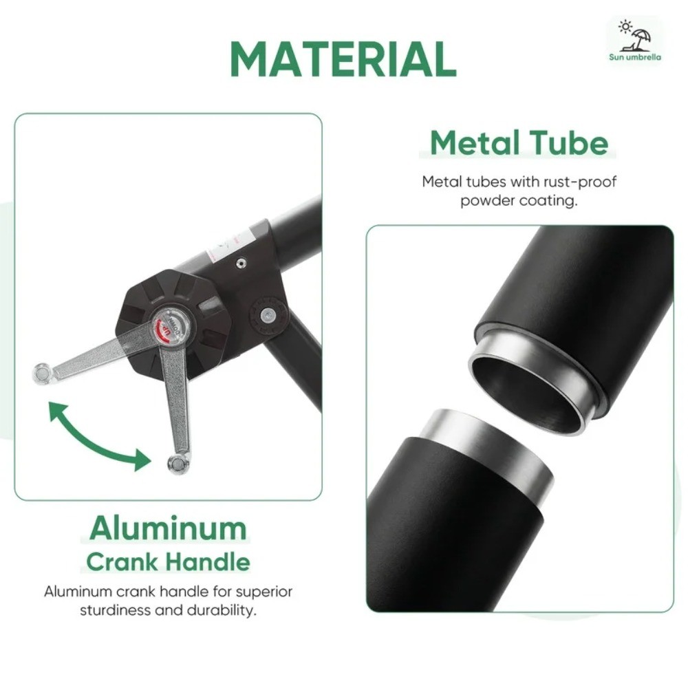 10ft Offset Hanging Patio Umbrella with Aluminum Stand, 8 Ribs, Khaki