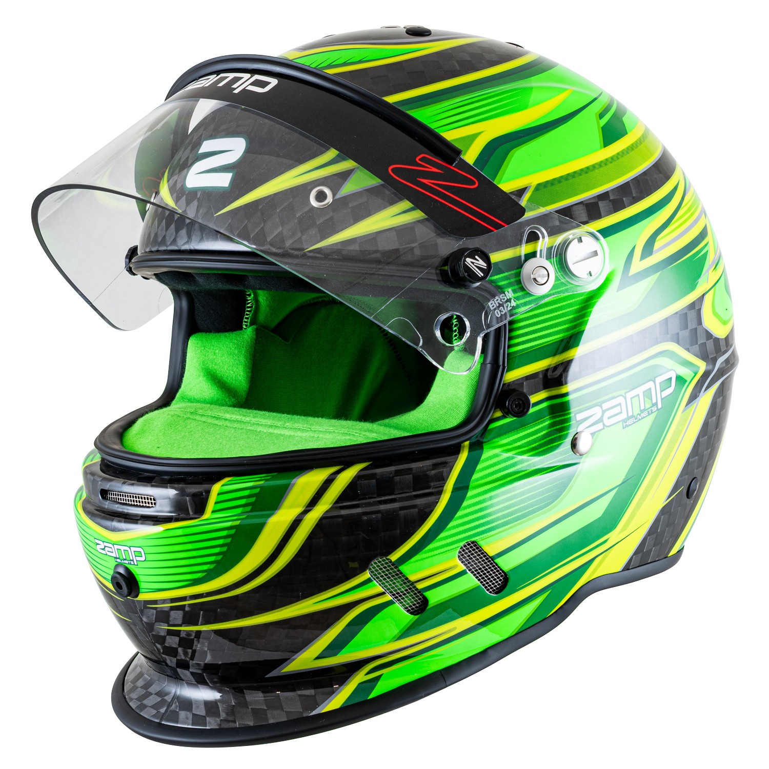 ZAMP - RZ-67D DIRT Racing Helmet | Flo Graphic | Snell SA2025 Auto / Kart Carbon
