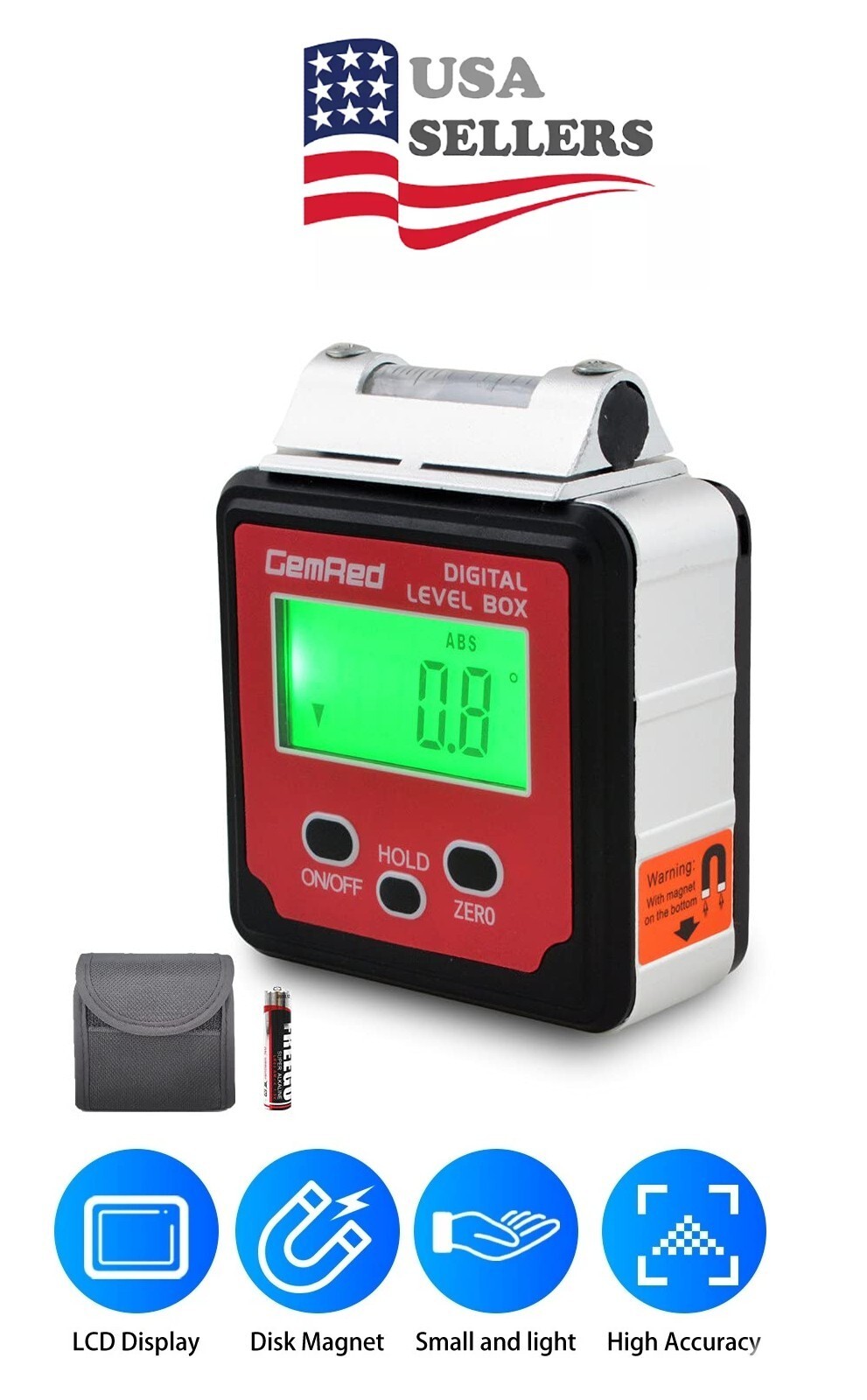 Magnetic Digital Level Box LCD Angle Finder Protractor Inclinometer Bevel Gauge