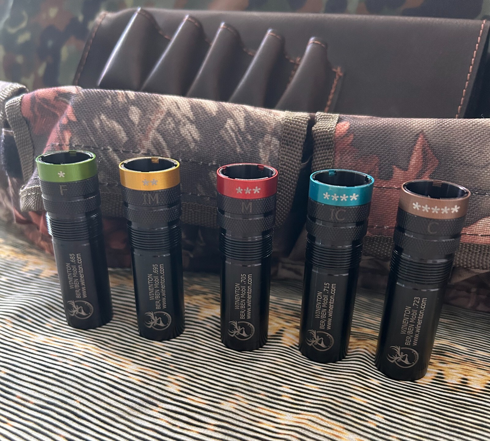 Beretta/Benelli Mobil Thread Extended Choke Tubes Set 12ga Black 5x / Winenton