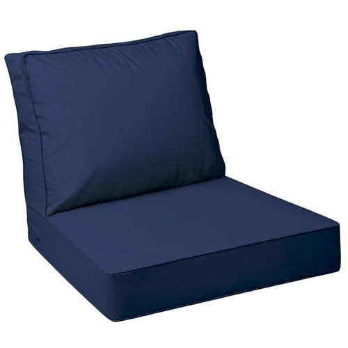 Outdoor Deep Seat Cushions with Double Welted 24"x24"x5"/24"x19" Navy Blue