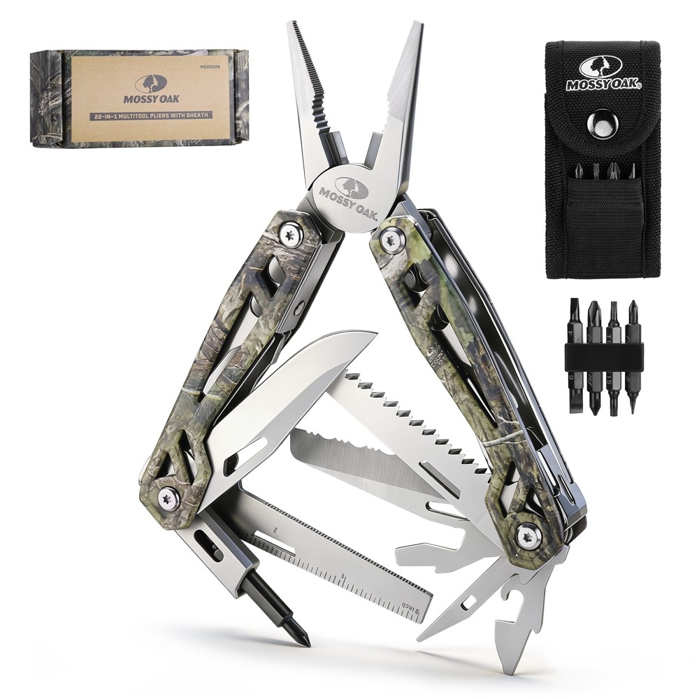 MOSSY OAK Multitool 22-in-1 Stainless Steel Plier Screwdriver Self-locking Knife