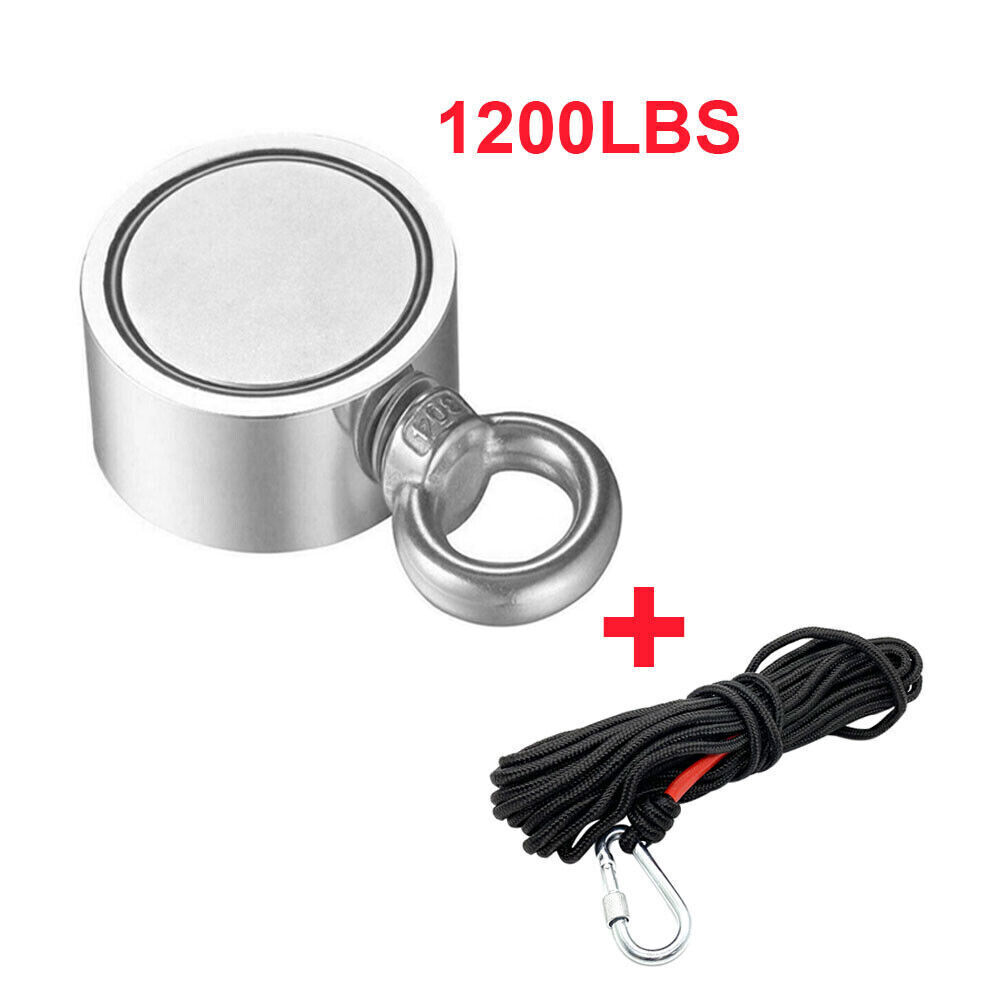 Fishing Magnet Kit Up To 2000lbs Pull Force Super Strong Neodymium +33ft Rope