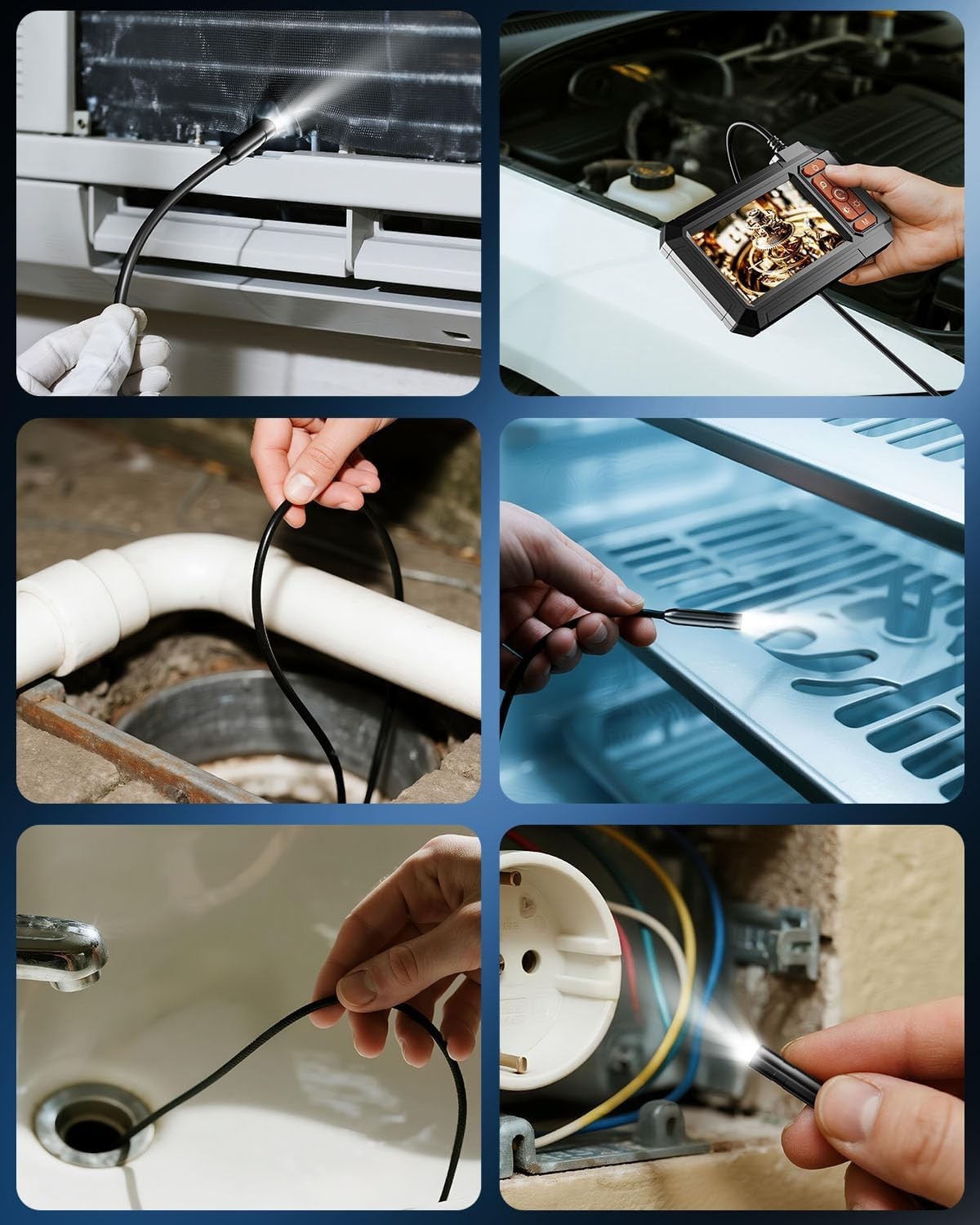 New Endoscope Camera with Light,Borescope Cameras with 4.3" IPS 1920P 16.5 FT