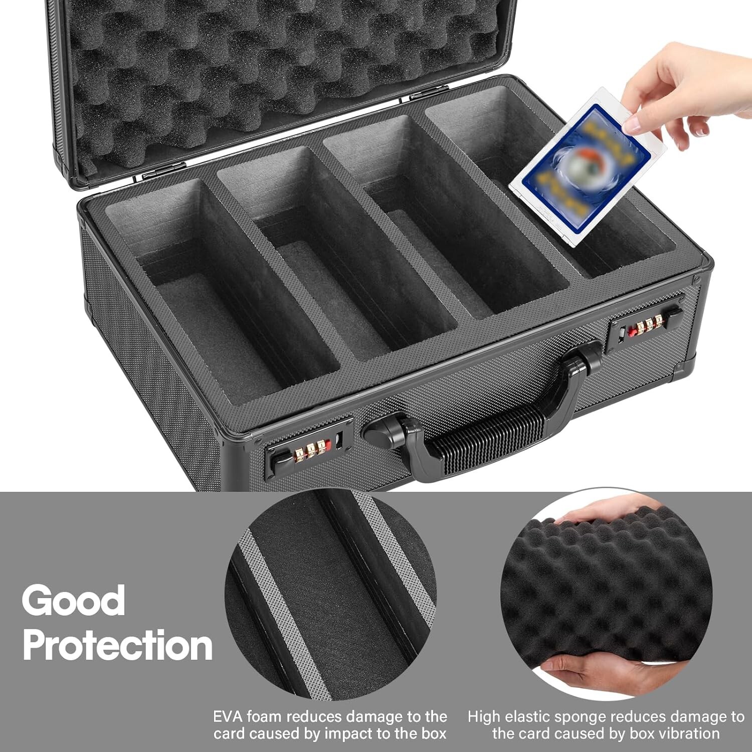 PSA Graded Card Storage Box Case For 140+ Sport Trading Slabs Protector 4 Row