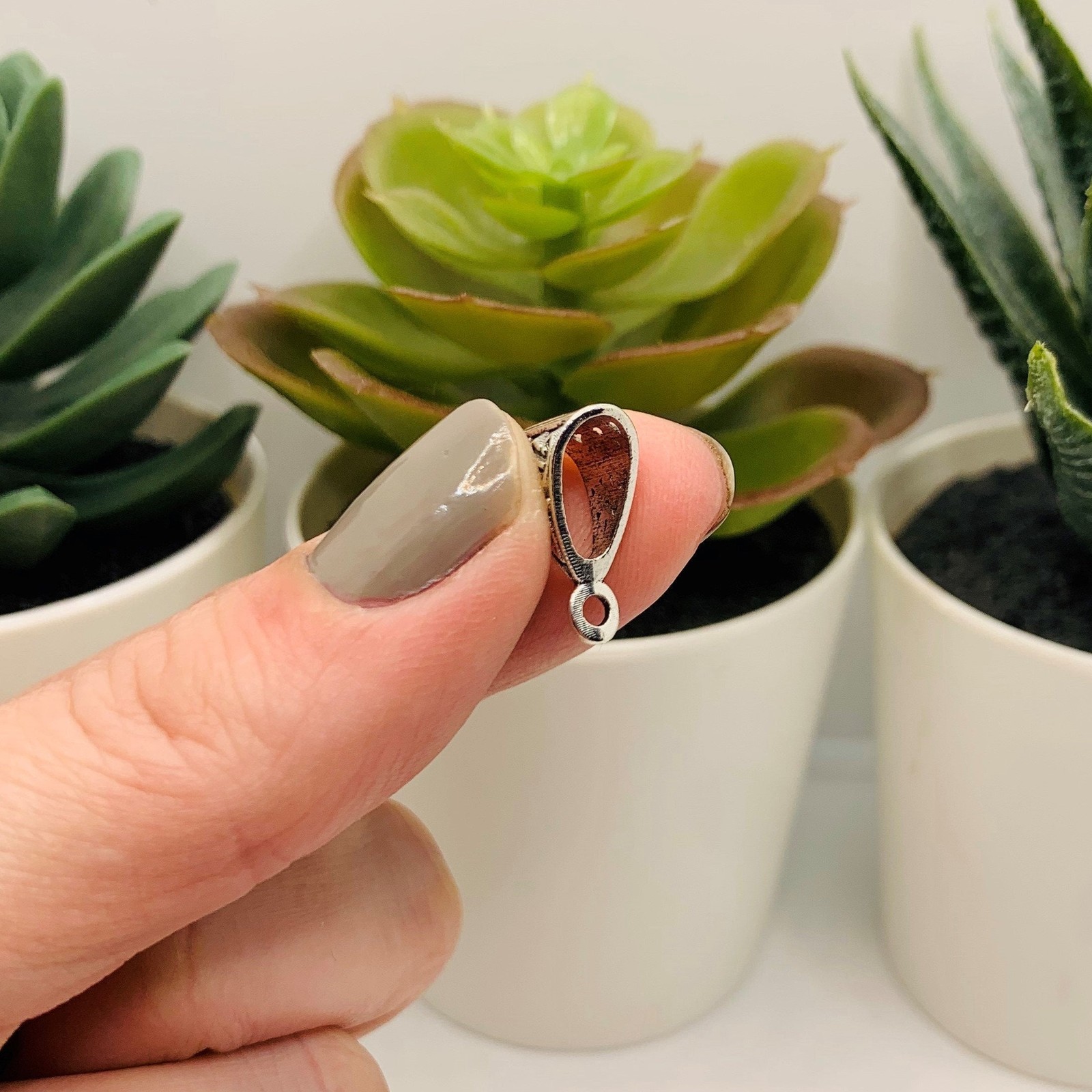 Silver Triangle Jewelry Bails, 15x10mm - US Seller