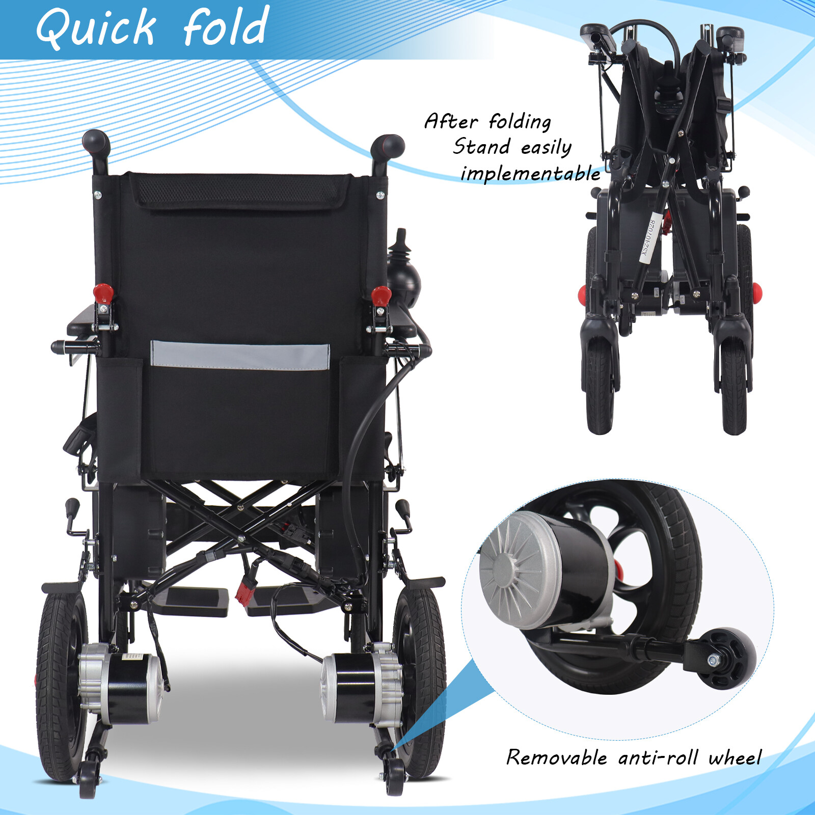 Foldable Electric Power Mobility Wheelchair Lightweight All Terrain Wheel Chair
