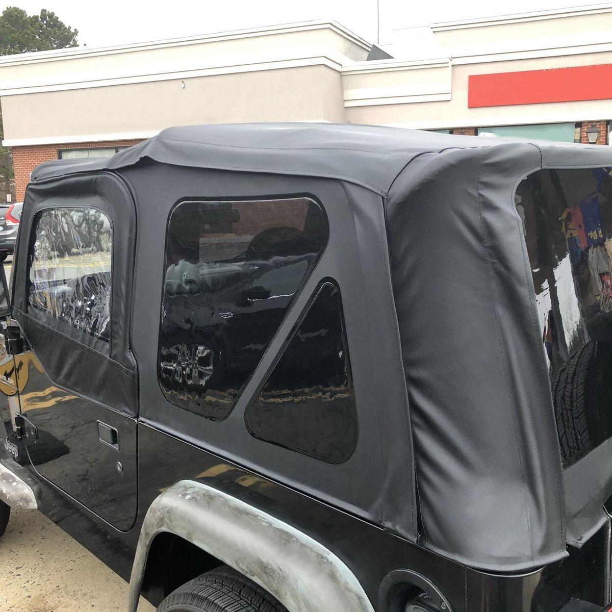 Front Rear Soft Top + Upper Skins Diamond Black For 97-06 Jeep Wrangler TJ 2 Dr