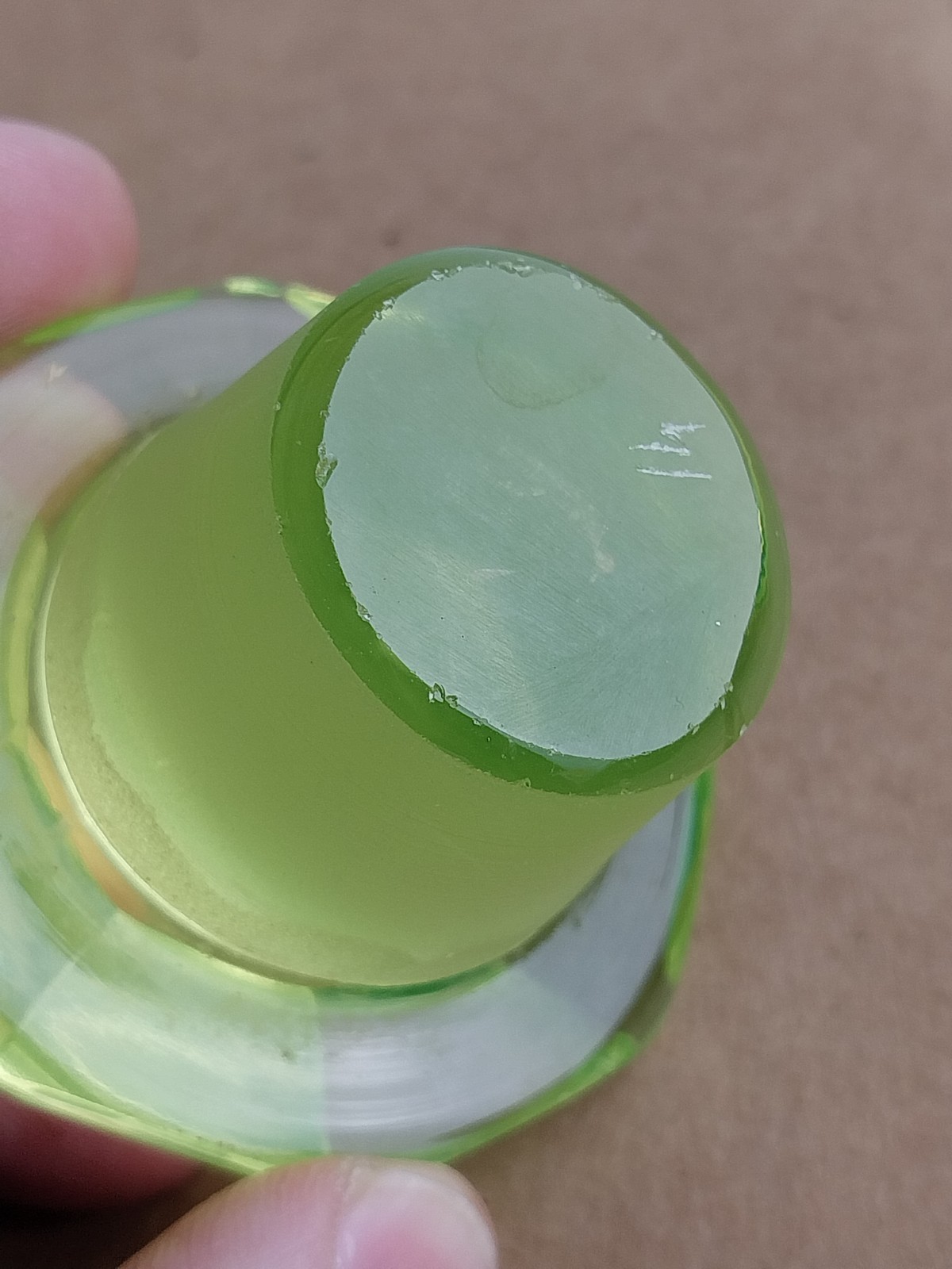 Antique Rare Uranium Glass Apothecary Chemist Pharmacy Medicine Bottle Vaseline