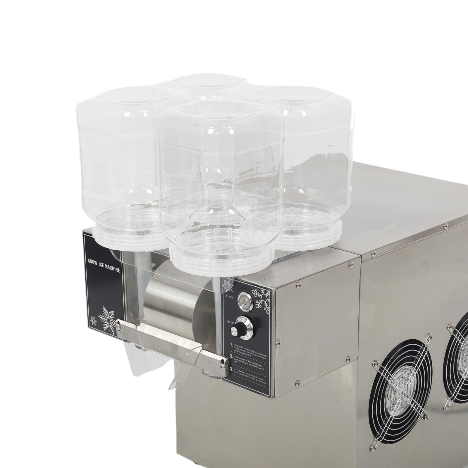 4Barrels Snowflake Ice Machine SnowCone Maker AirCooling System SmartTouchScreen