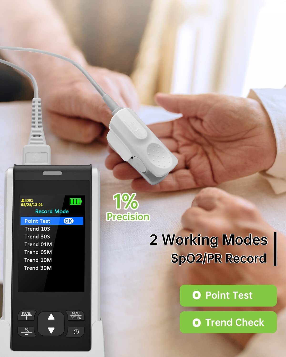 Pulse Oximeter Fingertip Handheld SpO2 PR Heart Rate Finger Blood Oxygen Monitor