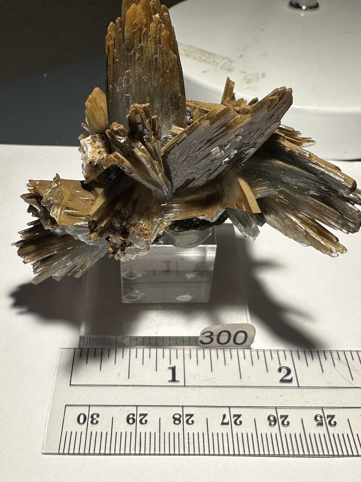 High quality rare blue barite 89 Gram specimen on acrylic stand!!