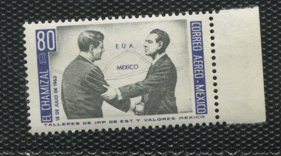 Mexico 1963 El Chamizal Airmail — JFK & López Mateos — Scott C329 — MNH