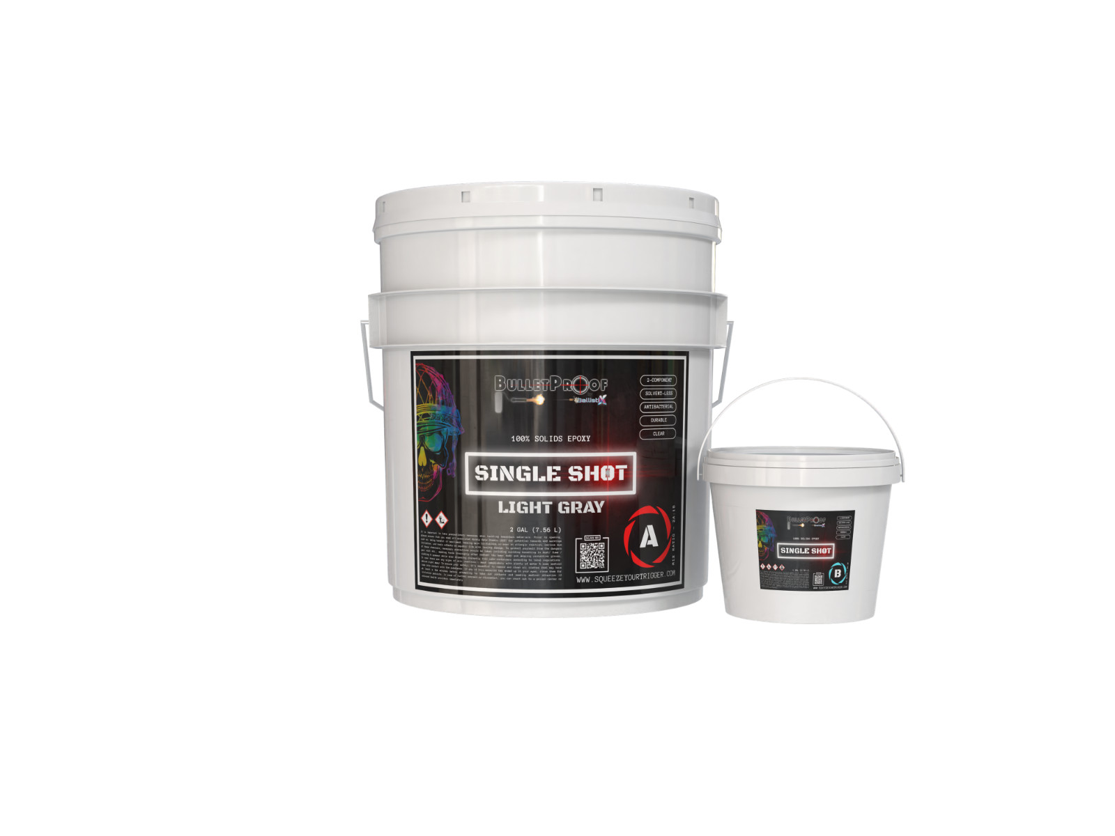 BP: Single Shot |100% Solids Epoxy Kit LIGHT GRAY(3 Gal) Concrete, Wood & more!