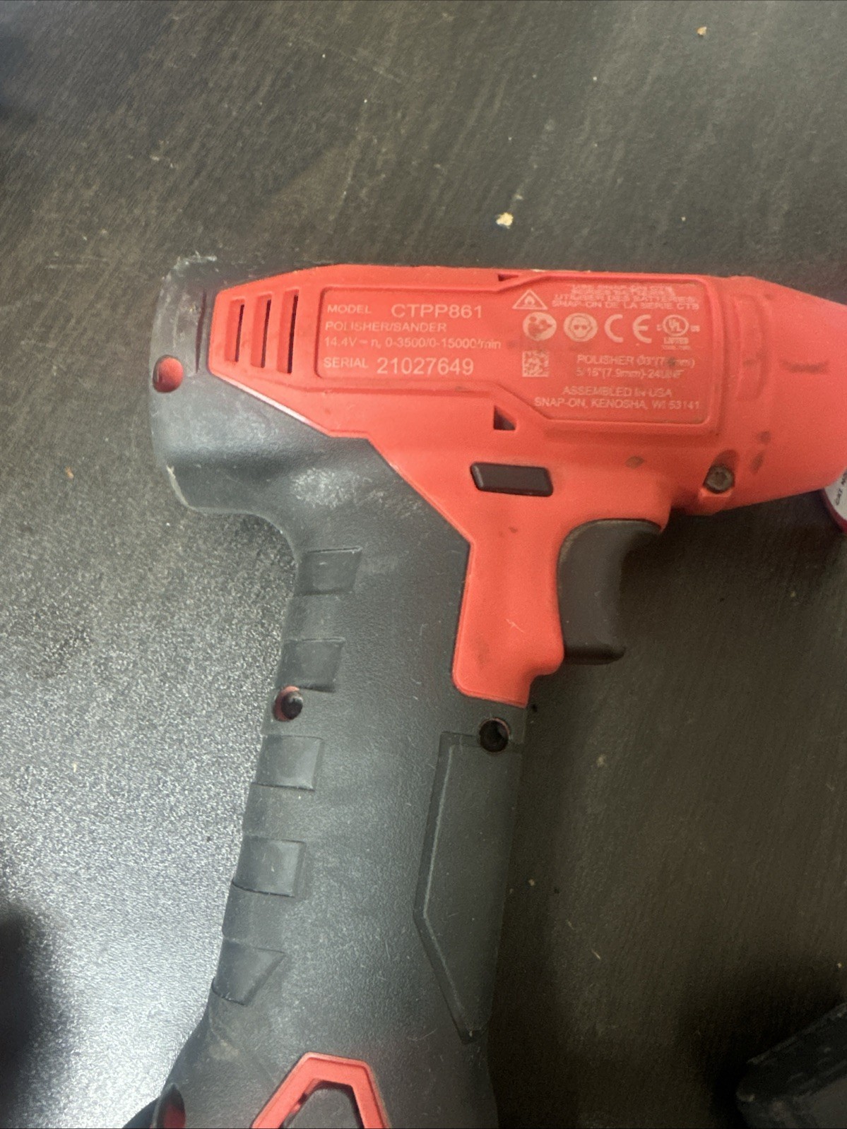 Snap-On 14.4V Ratchet Polisher Sander Brushless Cordless And 3 Batteries 2.5 Ah