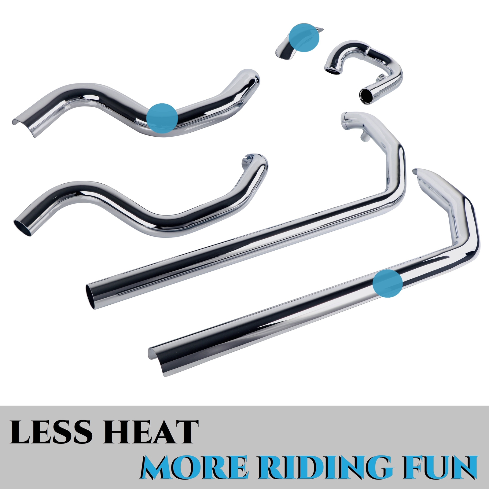 SHARKROAD True Duals With Fishtail Mufflers for Harley Softail 2000-2017