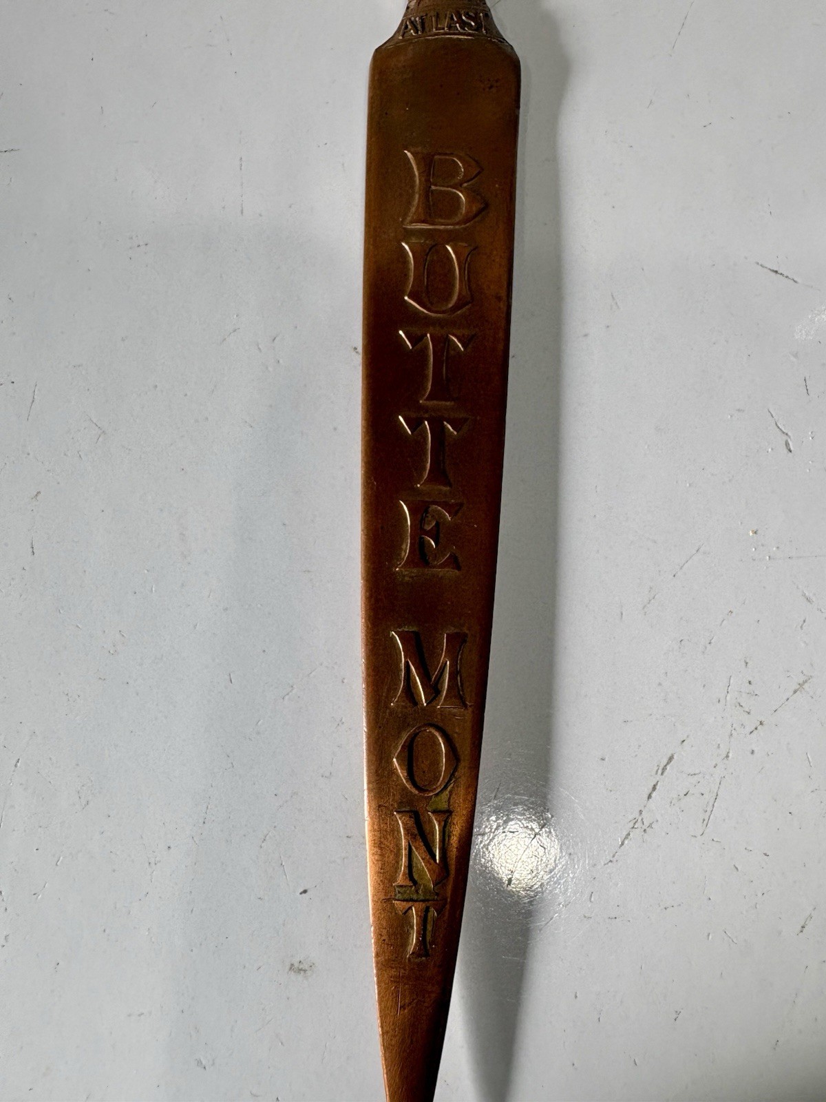 Butte Montana Copper Mining Town Souvenir Mail Opener And Tea Spoon Set.