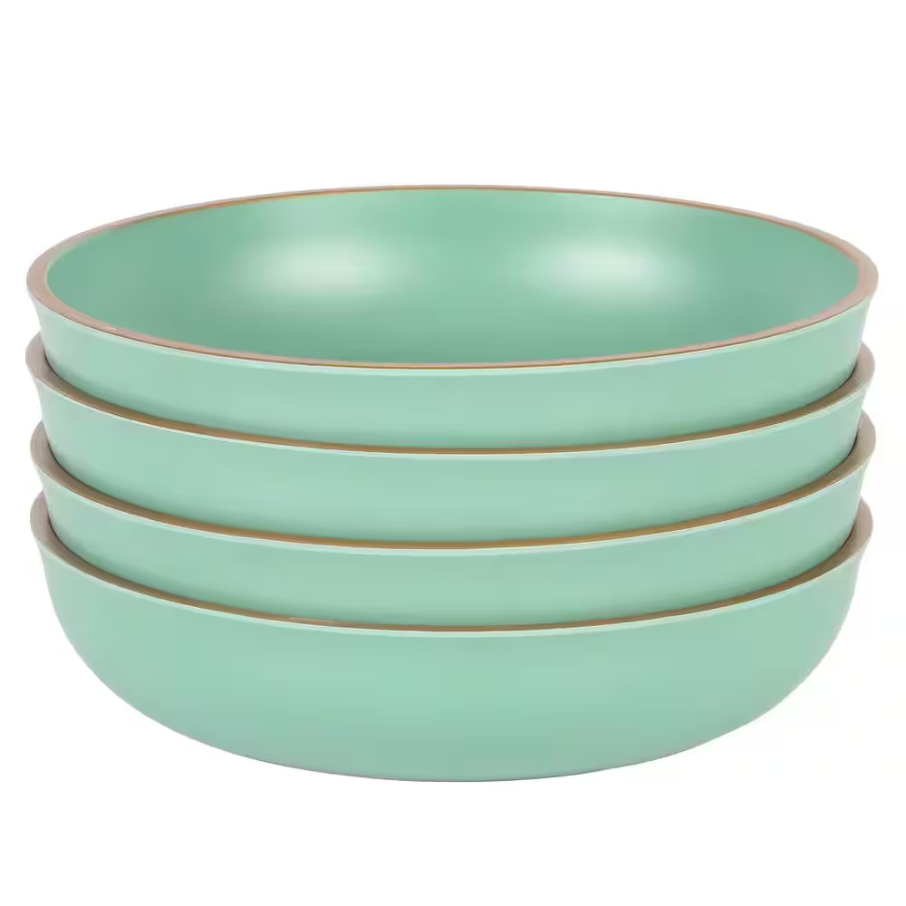 Rockabye 30 Fl. Oz. Green Melamine 8.5 In. Dinner Bowl (Set of 4)