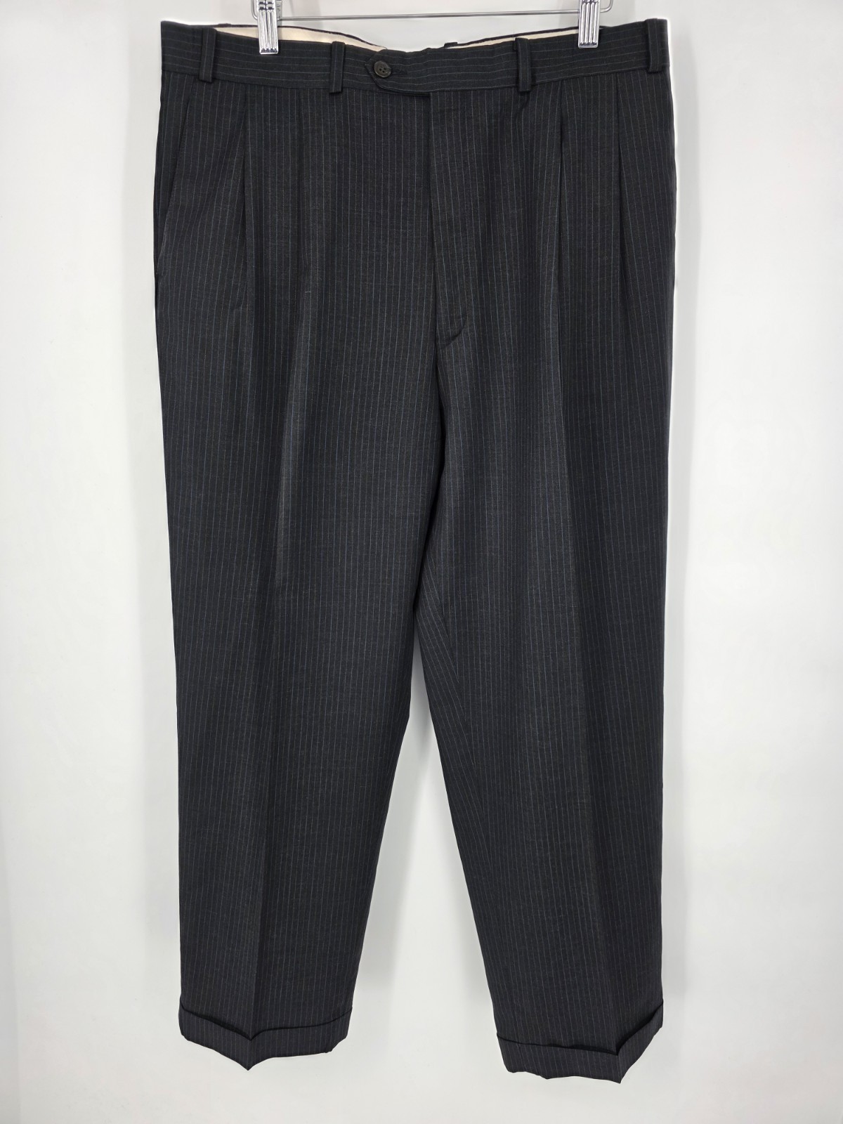 Polo University Ralph Lauren Suit Charcoal Pinstripe Wool/Cashmere 42R (34x29)