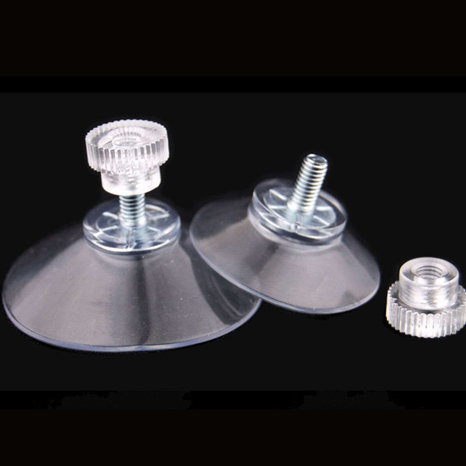 10PCS Strong Suction Cups with M4 Screw Rod Knurled Hook Clear Kitchen Glass USA