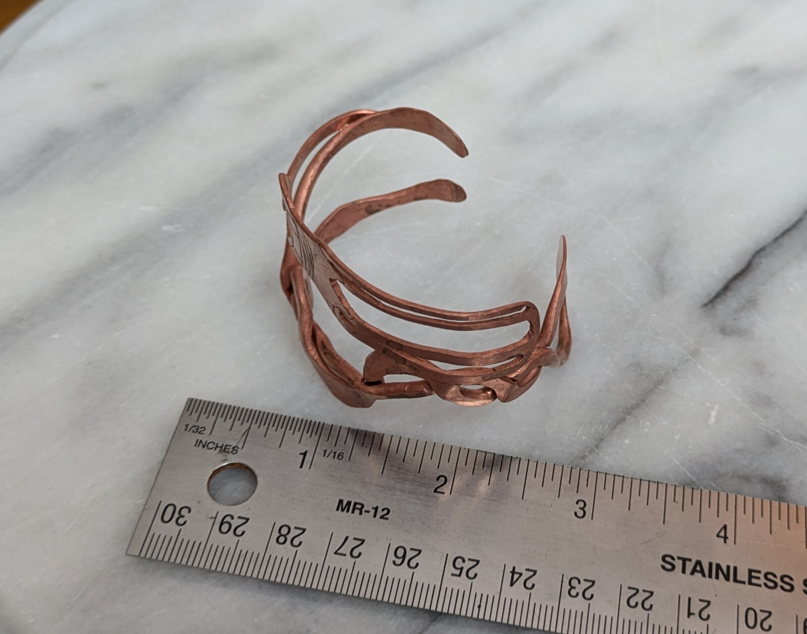 artisan, hand-crafted Copper bracelet unique screwdriver design, one of a kind