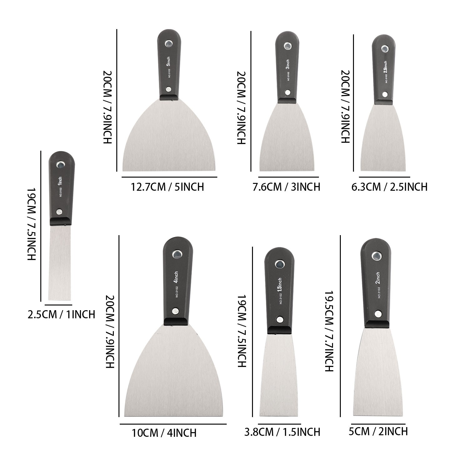 7pcs Plastering Knife Set: Drywall Plaster, Wall Scraping, Portable Home Spatula