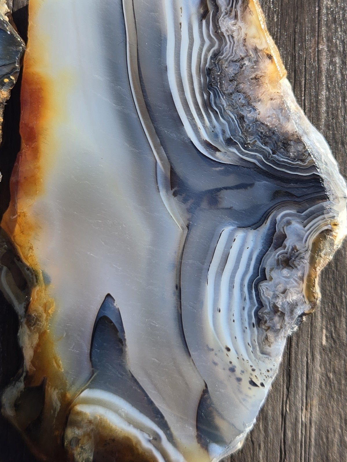 3 Moroccan Agate Matching Slabs From The Same Piece Haunting Banding Patterns