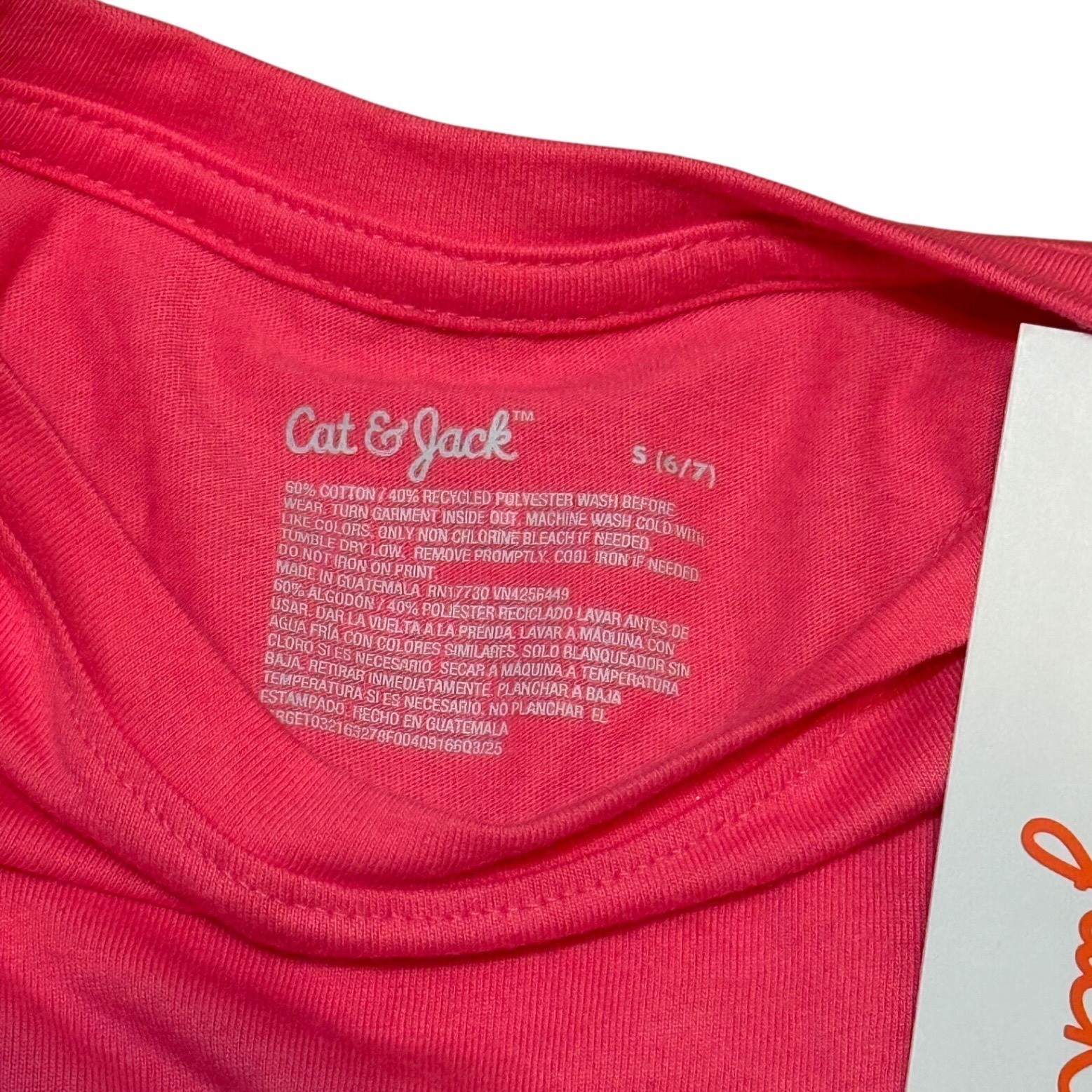 Cat & Jack Girls 3pc Outfit Set Pink Snack Graphic Tee Leggings Black Shorts 6/7