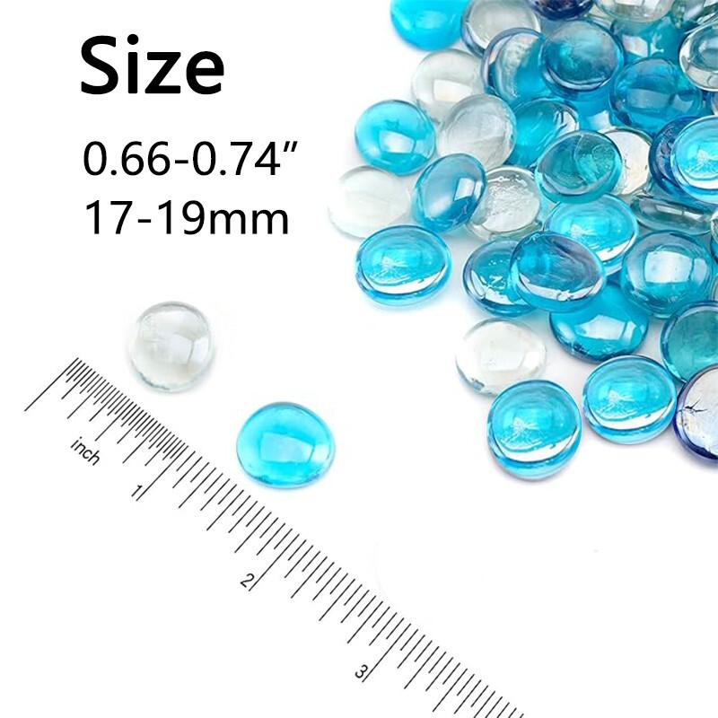 1/3/5 lb flat bead fireproof glass stone for natural fireplace and landscaping