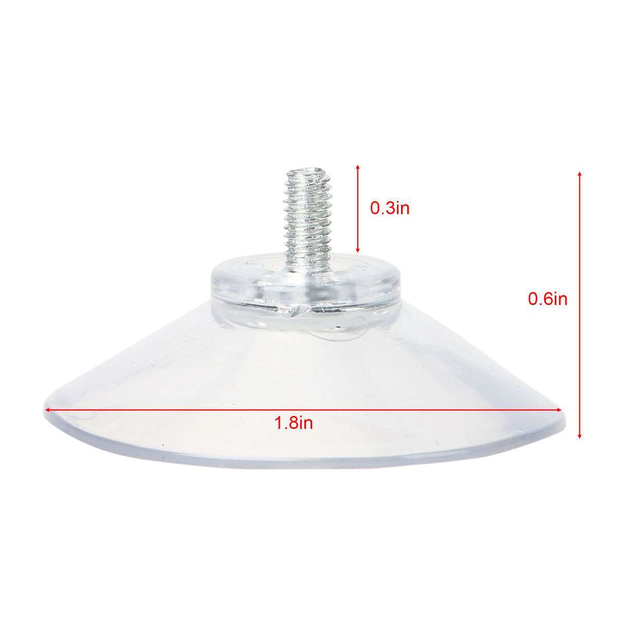 10PCS Strong Suction Cups with M4 Screw Rod Knurled Hook Clear Kitchen Glass USA