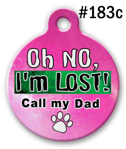 Personalized Pet ID Tags for Dog & Cat, Custom Cute BLUE PINK Paw, I'M LOST #182