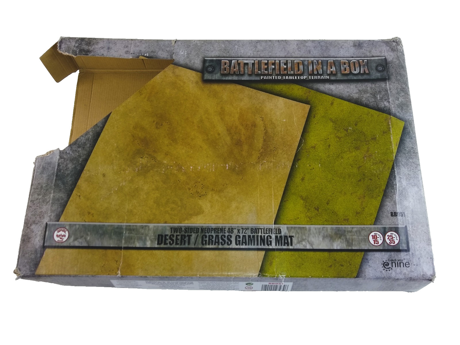 BATTLEFIELD IN A BOX BB951 Desert/Grass Two-Sided 48"x72" Neoprene Gaming Mat