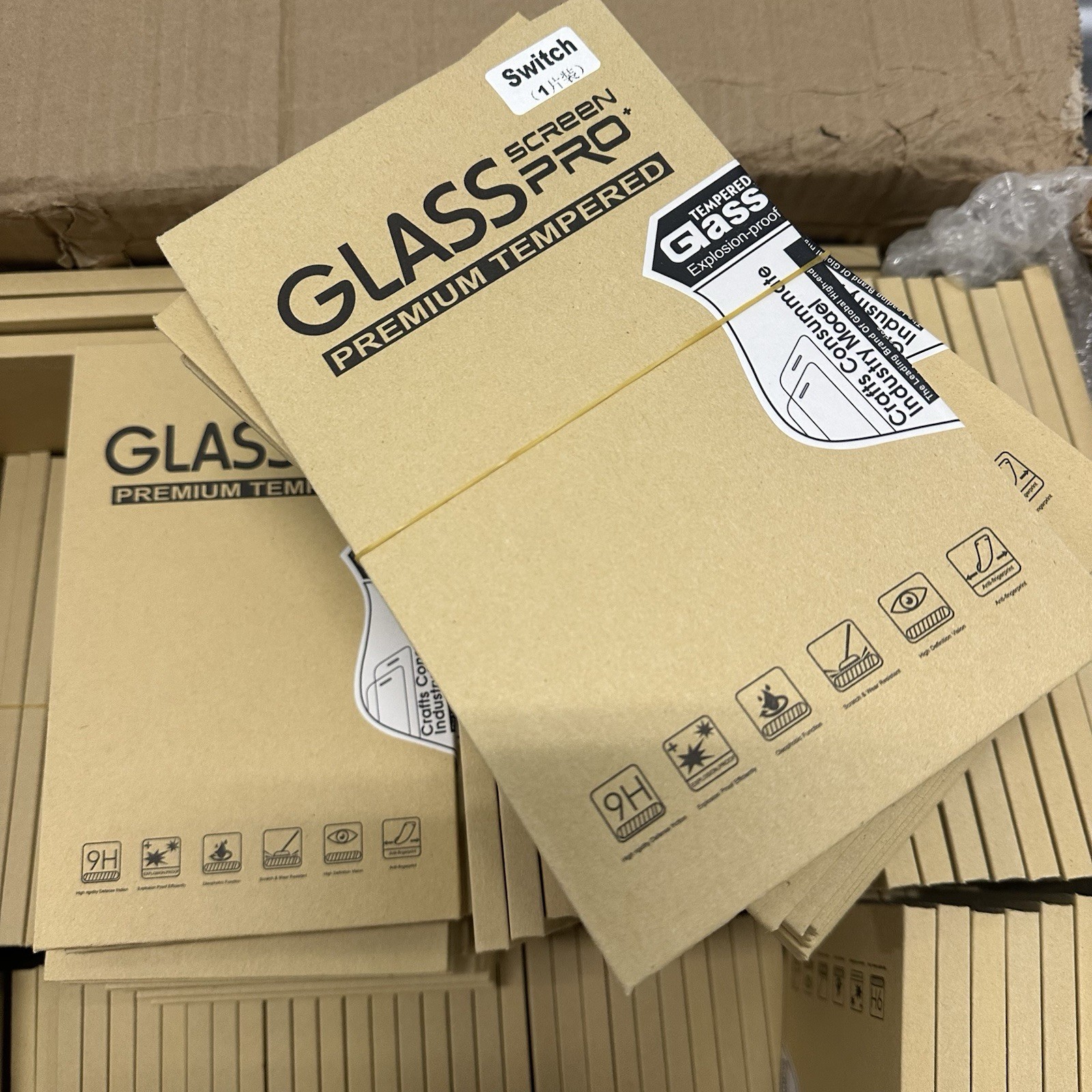 250 Units LOT Premium 9H Tempered Glass Screen Protector For Nintendo Switch