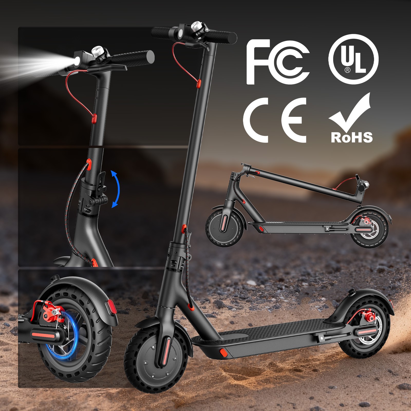 500W Commuter Electric Scooter For Adult 19MPH 20 Mile Range 8.5" Solid Tires