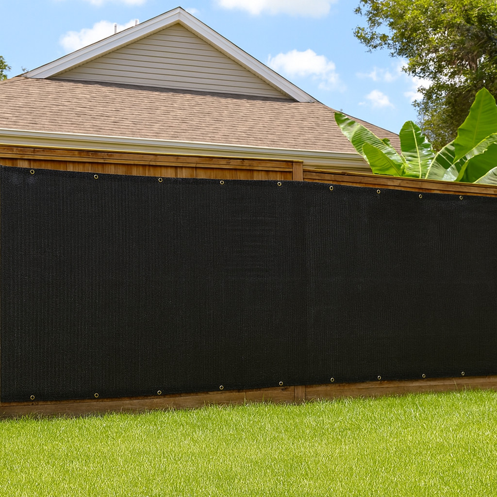 6x50FT Fence Privacy Screen Black HDPE Shade Cloth Winter Garden Patio Deck Gift