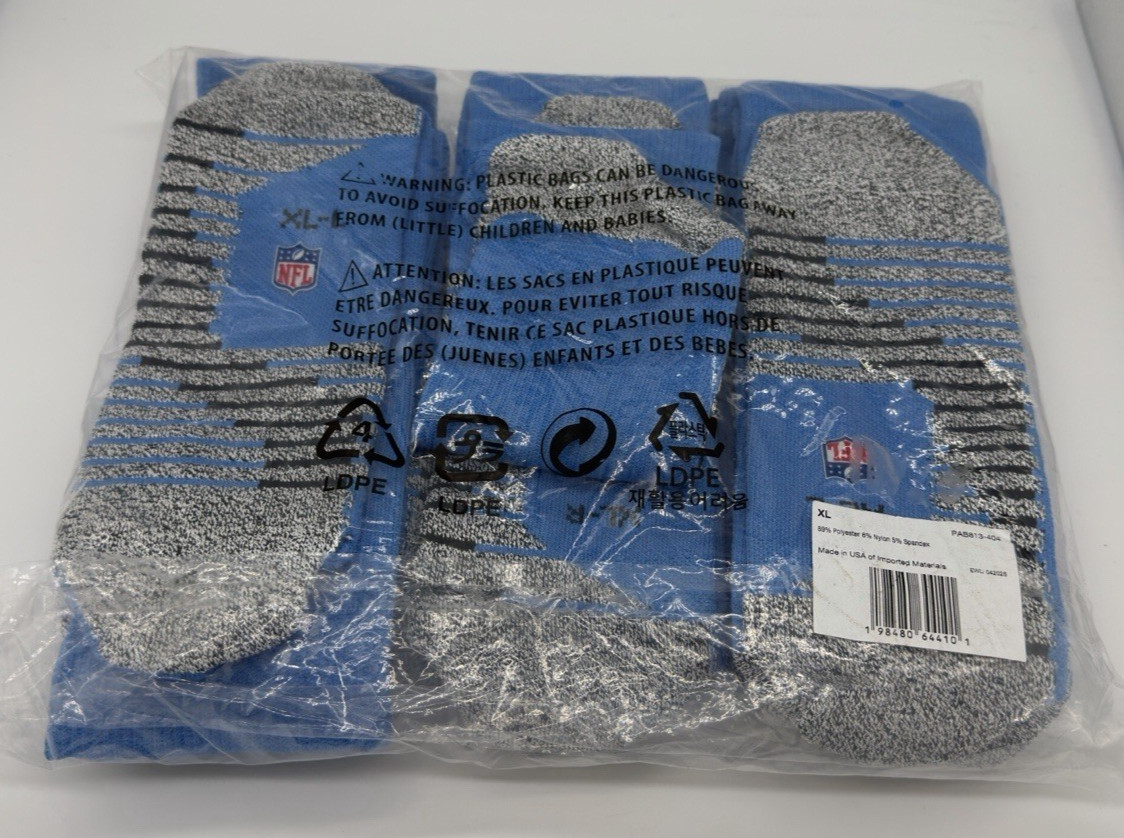 Nike NFL Player Issued Mid Calf Football Socks Blue Gray Size XL NEW 1 Pair