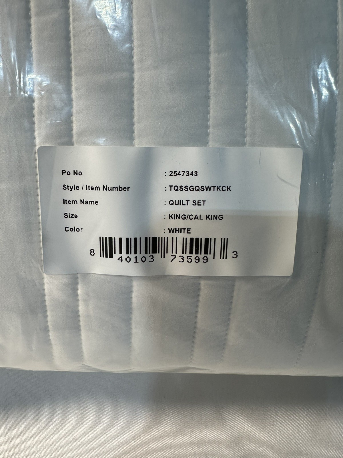 NEW Boll & Branch Signature Stripe Quilt and Shams Set White King/Cal King