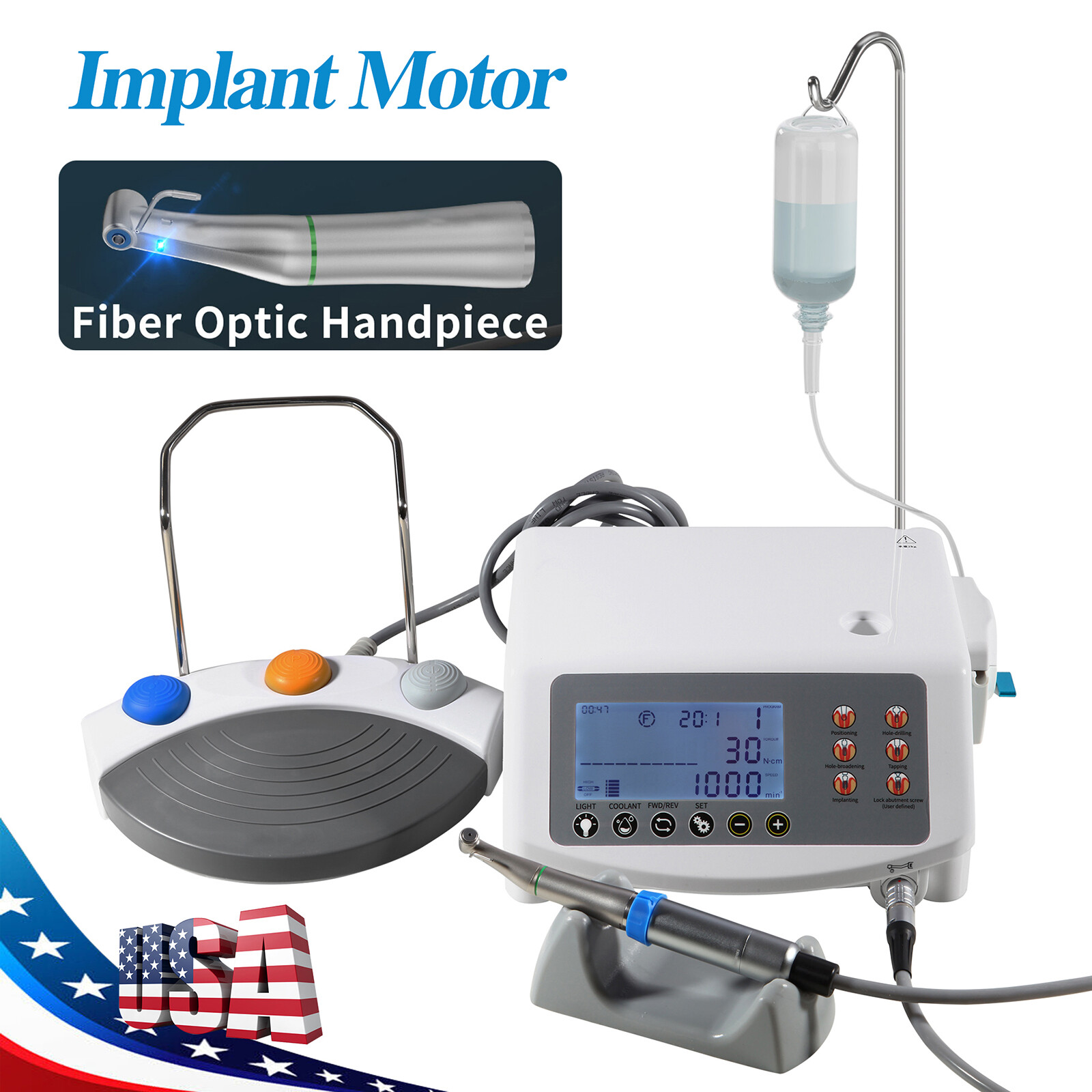Dental Implant Surgical System LED Brushless Motor 20:1 Contra Angle 110/220V
