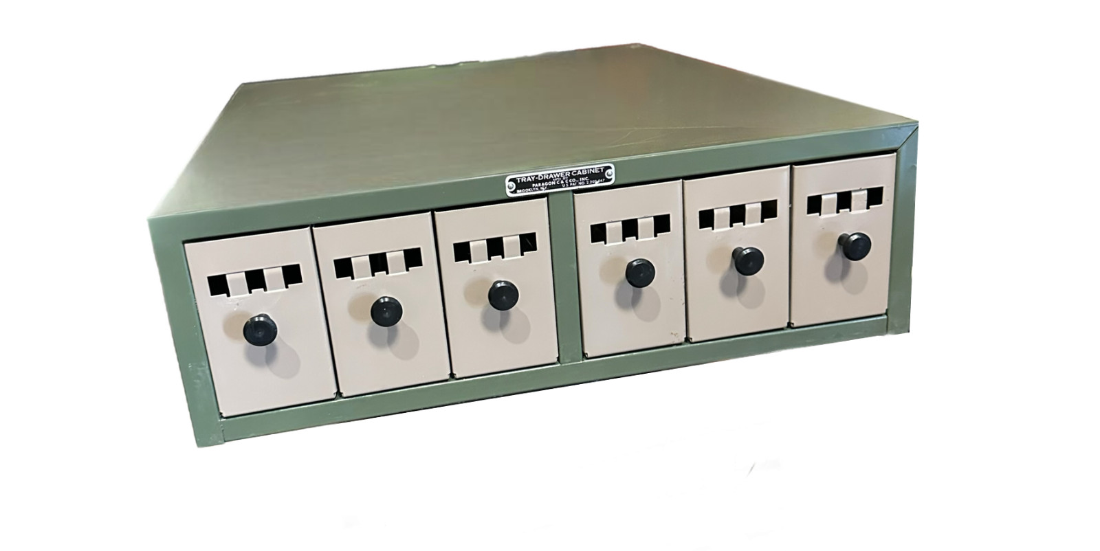 VINTAGE Six Tray-Drawer Microscope Slide Storage Stackable Metal Cabinet 19x16x5