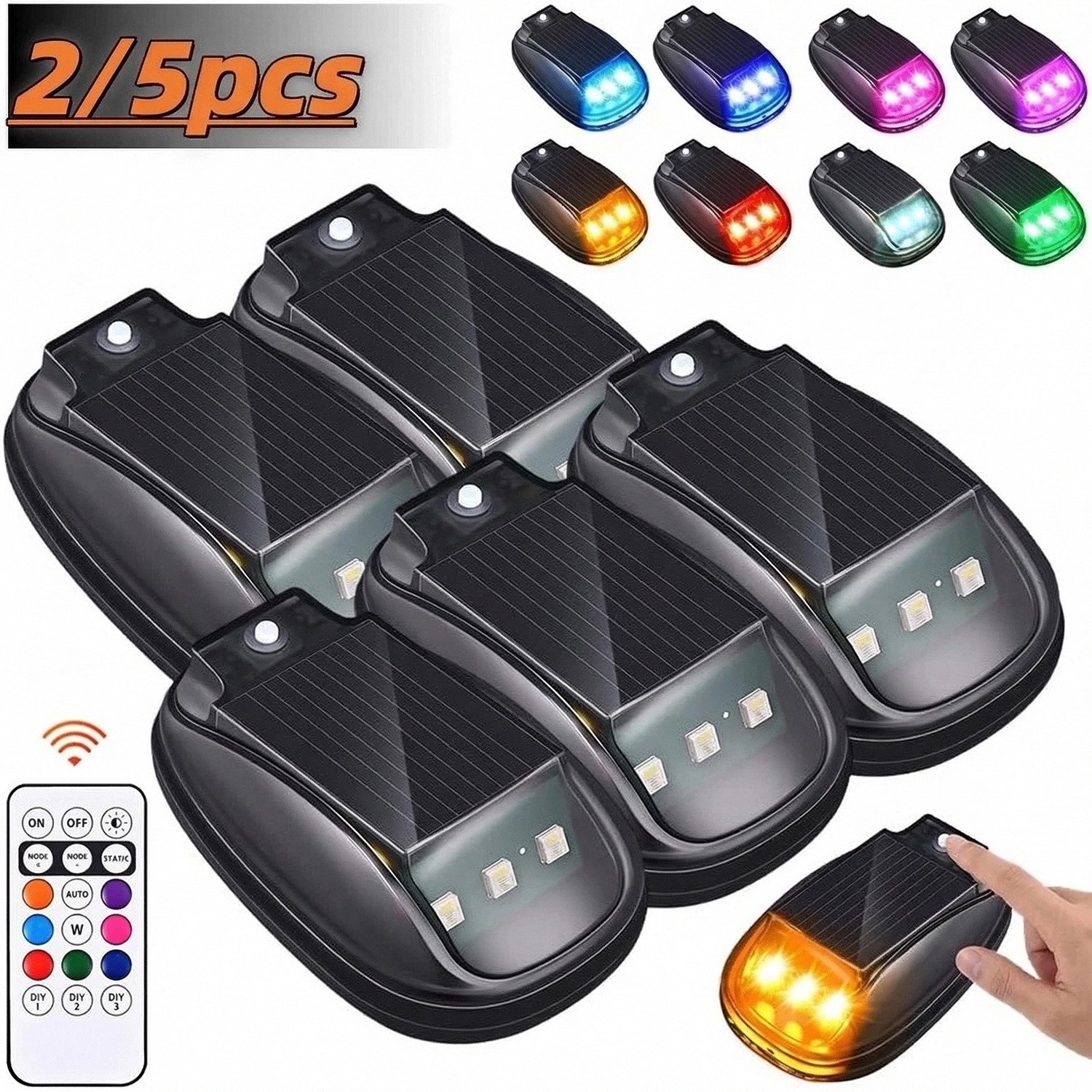 Solar Powered Cab Lights 2026 New Car Roof RGB Strobe Light with Remote Control