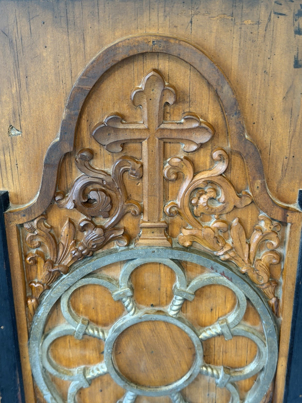 Antique Industrial Wood Foundry Mold Wall Art Architectural Salvage Christian