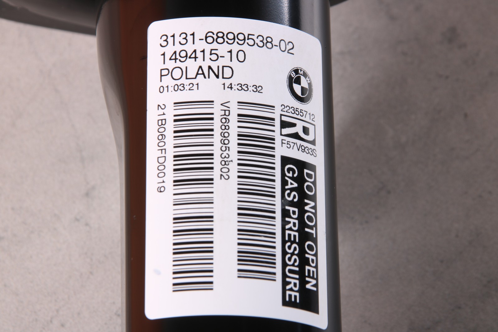 MINI F57 LCI FRONT RIGHT SHOCK ABSORBER 2WD FWD 6899538 3928 km !!!