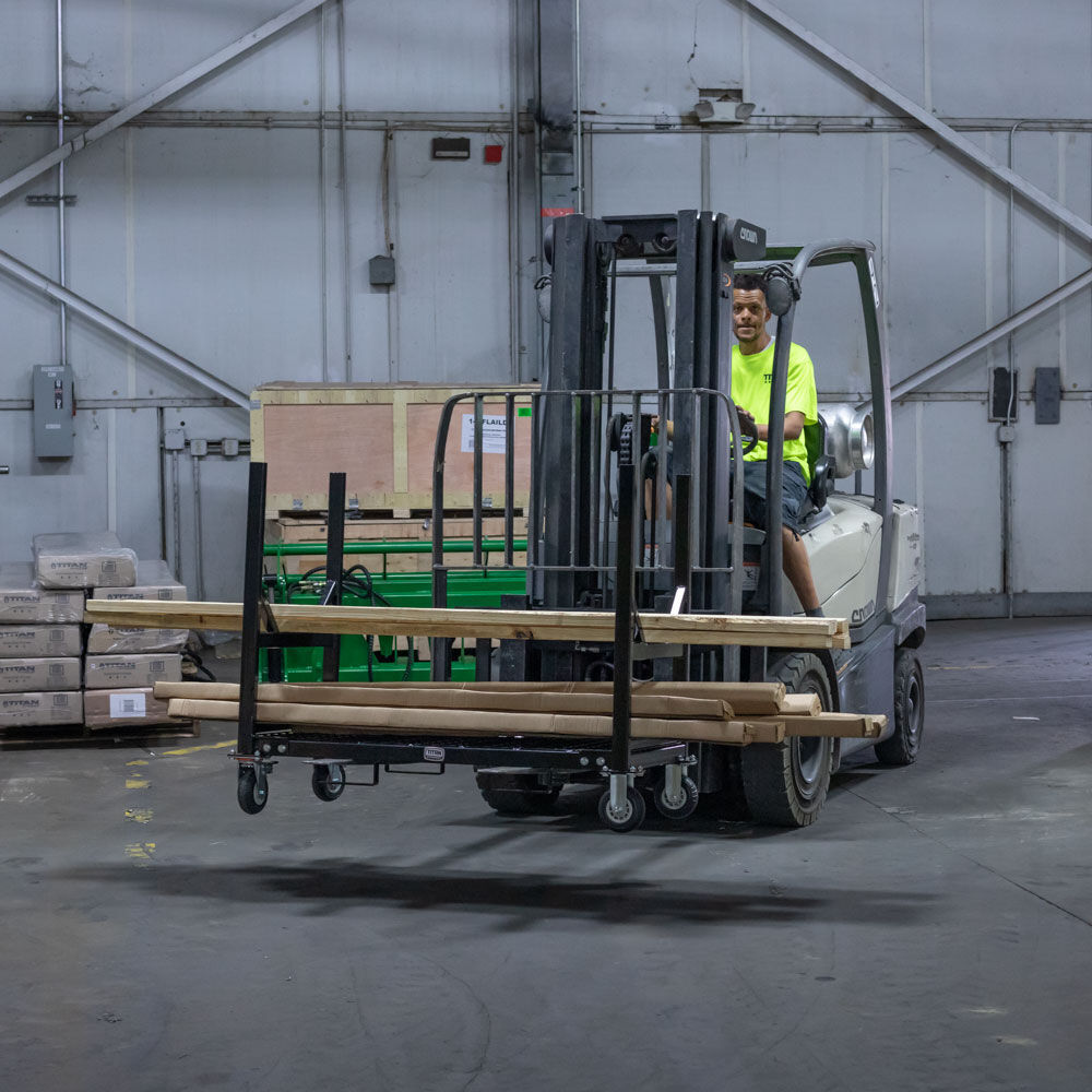 Titan Attachments Mobile Industrial Bar Cradle Cart, Heavy-Duty Rolling Platform